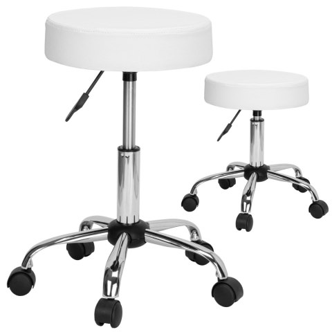 TABORET FRYZJERSKI KOSMETYCZNY TULSA BIAŁY