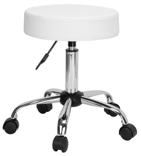 TABORET FRYZJERSKI KOSMETYCZNY TULSA BIAŁY
