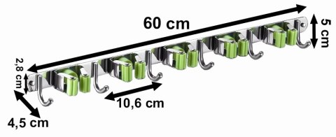 WIESZAK ŚCIENNY NA NARZĘDZIA MIOTŁY NOKTURN