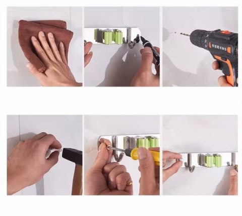 WIESZAK ŚCIENNY NA NARZĘDZIA MIOTŁY NOKTURN