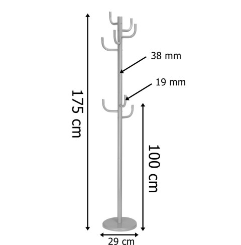 WIESZAK STOJĄCY WIKTOR - 175CM SZARY