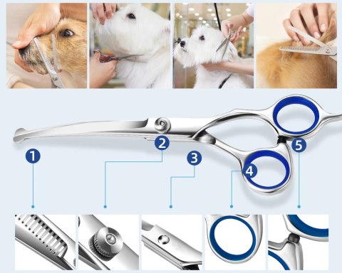 ZESTAW NOŻYCZEK DLA ZWIERZĄT GROMMY DLA PSA KOTA