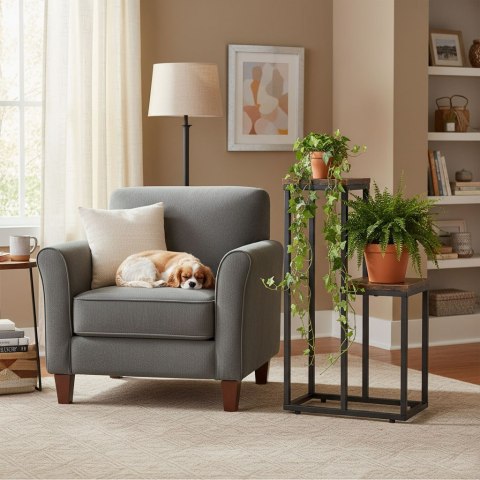 Kwietnik stojący stojak na kwiaty ozdoby 2 półki loft ModernHome