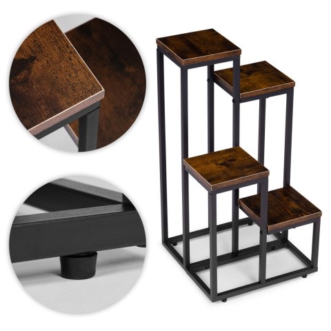 Kwietnik stojący stojak na kwiaty ozdoby 4 półki loft ModernHome