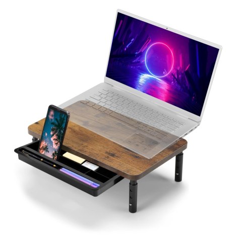 PODSTAWKA Z PÓŁKĄ POD MONITOR LAPTOP HAJNAN RUSTIC+ SZUFLADA