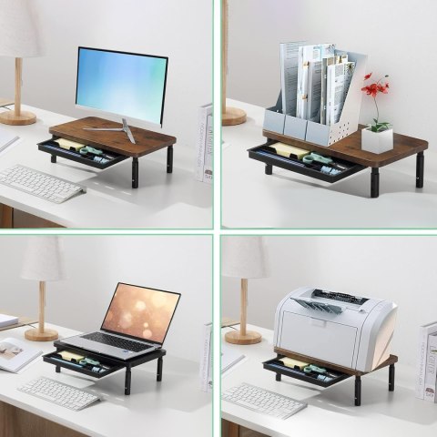 PODSTAWKA Z PÓŁKĄ POD MONITOR LAPTOP HAJNAN RUSTIC+ SZUFLADA