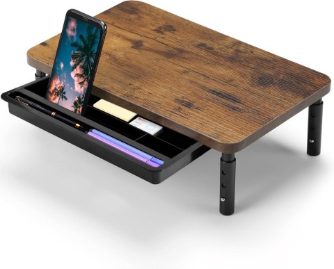 PODSTAWKA Z PÓŁKĄ POD MONITOR LAPTOP HAJNAN RUSTIC+ SZUFLADA