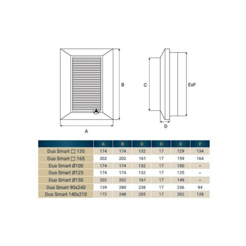 KRATKA WENTYLACYJNA DUO SMART KW.135 GRAFIT
