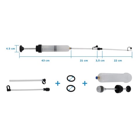 Pompka do oleju 200 ml Bituxx ręczna do napełniania i odsysania płynów z wężami PVC