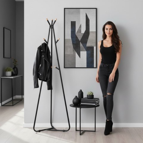 Wieszak stojący podłogowy stojak na kurtki ELIAN czarny