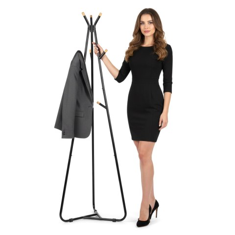 Wieszak stojący podłogowy stojak na kurtki ELIAN czarny