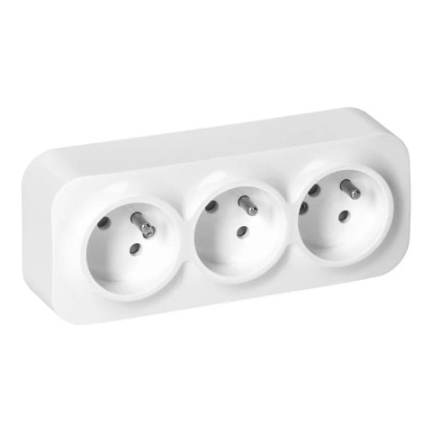 GNIAZDO POTRÓJNE TODO 2P+Z IP20, BIAŁY