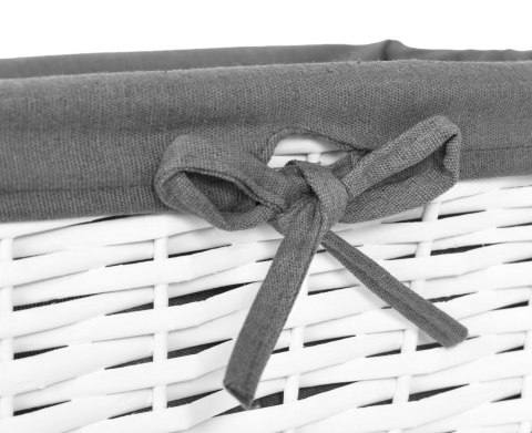 KOSZYK WIKLINOWY 30X20X15 CM - BIAŁO-SZARY