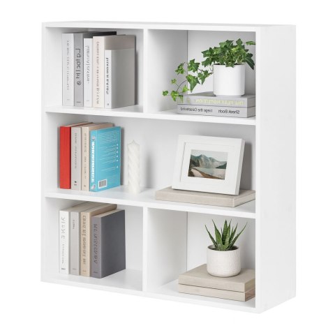 Nowoczesny regał stojący do salonu i sypialni 3 poziomy biały ModernHome