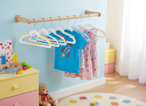 Wieszaki dziecięce KIDSI komplet 30 sztuk wielokolorowe