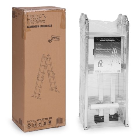 Drabina aluminiowa wielofunkcyjna 4x3 przegubowa składana 150 kg ModernHome