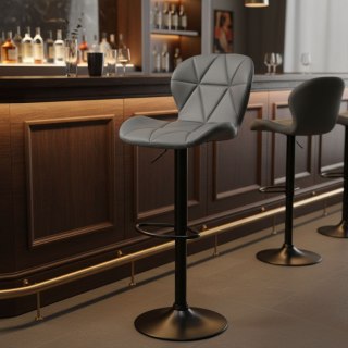 Hoker stołek barowy obrotowy regulacja wysokości podnóżek szary ModernHome