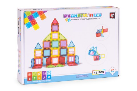 Klocki magnetyczne konstrukcyjne domek autko 45 elementów