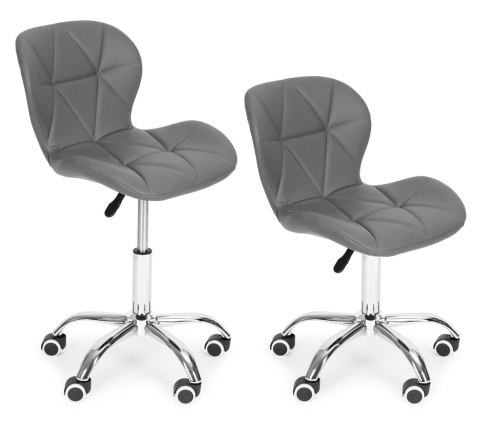 Krzesło biurowe obrotowe z szerokim oparciem regulacja wysokości szare ModernHome