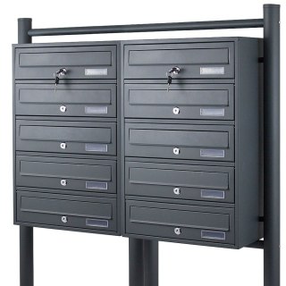 SKRZYNKA POCZTOWA LOKATORSKA 2x5 GRAFITOWA STAL NIERDZEWNA