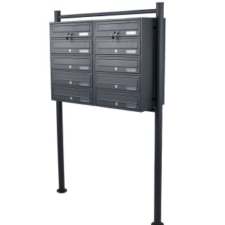 SKRZYNKA POCZTOWA LOKATORSKA 2x5 GRAFITOWA STAL NIERDZEWNA