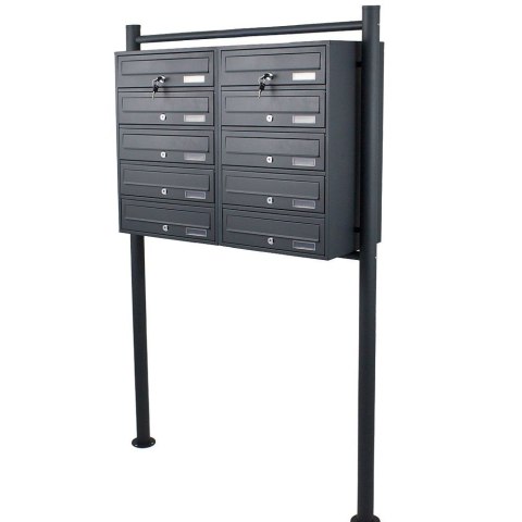 SKRZYNKA POCZTOWA LOKATORSKA 2x5 GRAFITOWA STAL NIERDZEWNA