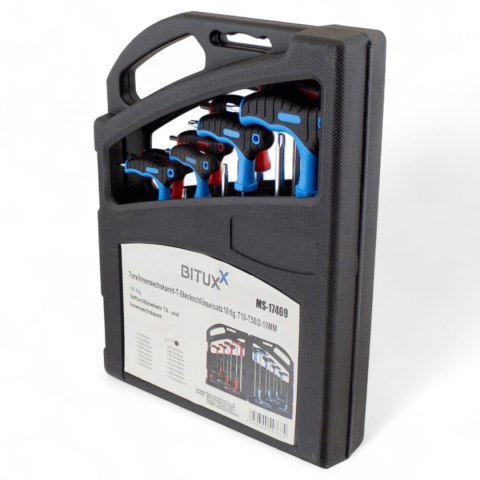 Zestaw wkrętaków imbusowych Hex Torx 16 el. stal Cr-V walizka