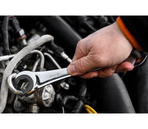 KLUCZ PŁASKO-OCZKOWY, ROZCIĘTY, Z GRZECHOTKĄ, 15MM