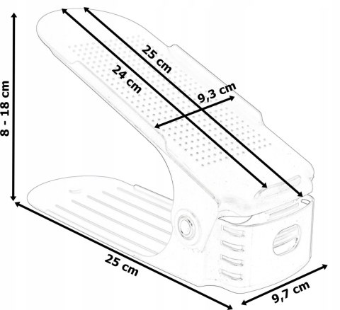 KOMPLET REGULOWANYCH UCHWYTÓW NA BUTY 10 SZTUK SZARY