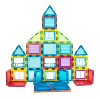 Klocki magnetyczne konstrukcyjne domek autko przyczepka 130 elementów