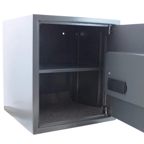 Sejf elektroniczny na dokumenty zamek kodowy 6-cyfrowy szary stalowy mocny