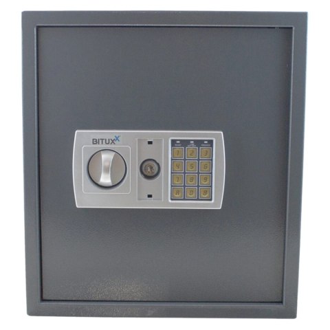 Sejf elektroniczny na dokumenty zamek kodowy 6-cyfrowy szary stalowy mocny