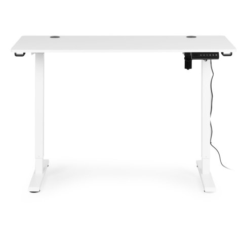 Biurko elektryczne regulowane 120x60 cm regulacja wysokości 72-117 cm białe ModernHome