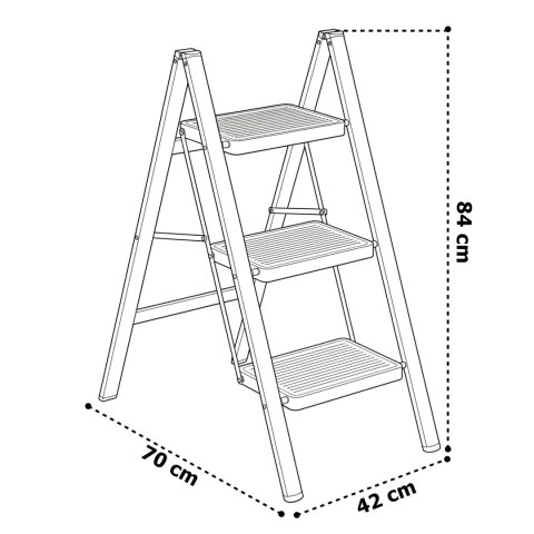 Drabinka 3-stopniowa metalowa EASYSTEP składana
