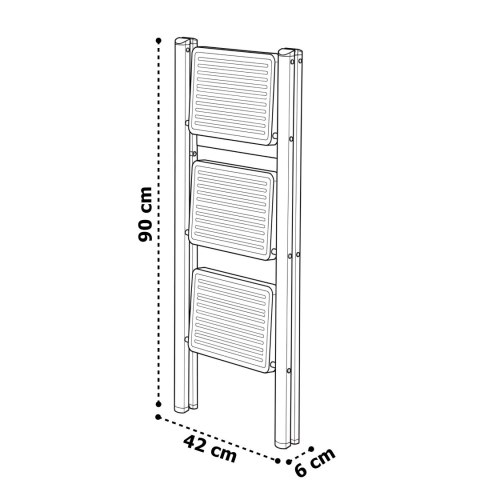 Drabinka 3-stopniowa metalowa EASYSTEP składana