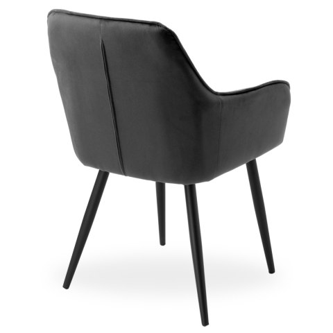 Krzesło welurowe NEVADA VELVET grafitowe