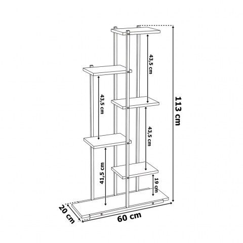 Kwietnik metalowy stojący IKER Vanilla Craft 6 poziomów