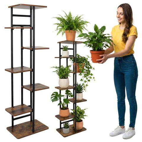 Kwietnik metalowy stojak na kwiaty BASTIAN rustic