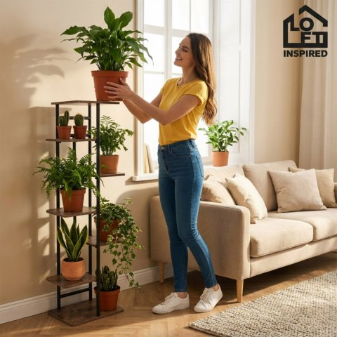 Kwietnik metalowy stojak na kwiaty BASTIAN rustic