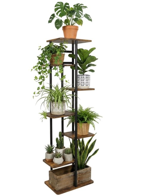 Kwietnik metalowy stojak na kwiaty BASTIAN rustic