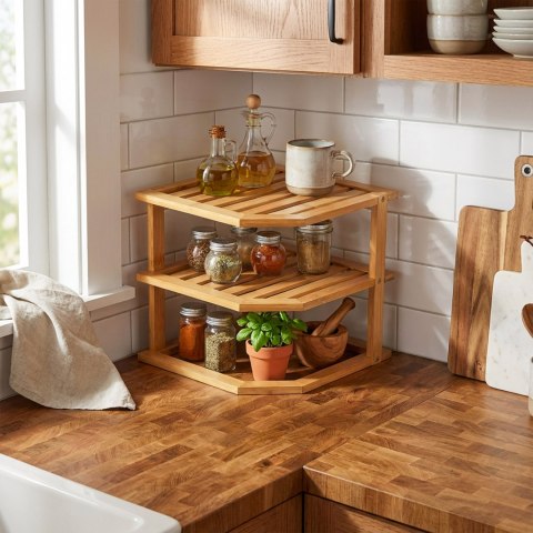 Półka kuchenna narożna bambusowa DEDAL