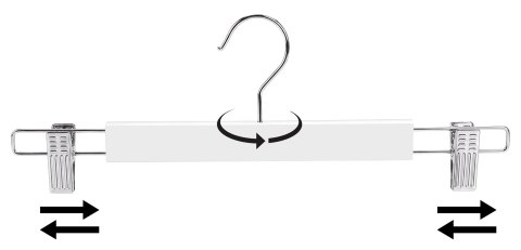 WIESZAK DREWNIANY NA SPÓDNICE 1 SZTUKA BIAŁY