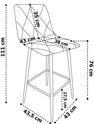 HOKER BAROWY KINGSTON CZARNY VELVET