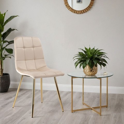 KRZESŁO DENVER VELVET GOLD BEŻOWE