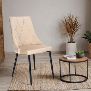 KRZESŁO LINCOLN VELVET TAPICEROWANE BEŻOWY AKSAMIT