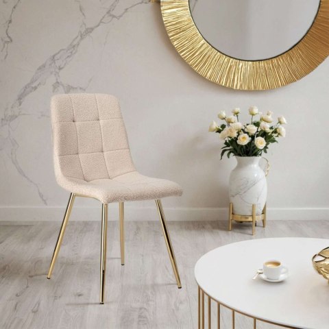 KRZESŁO BOUCLE DENVER TEDDY GOLD BEŻOWE