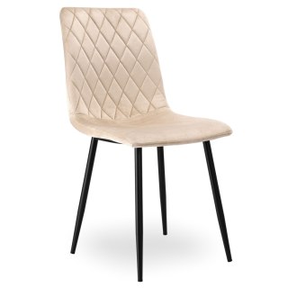 KRZESŁO TAPICEROWANE DEXTER BEŻOWE VELVET