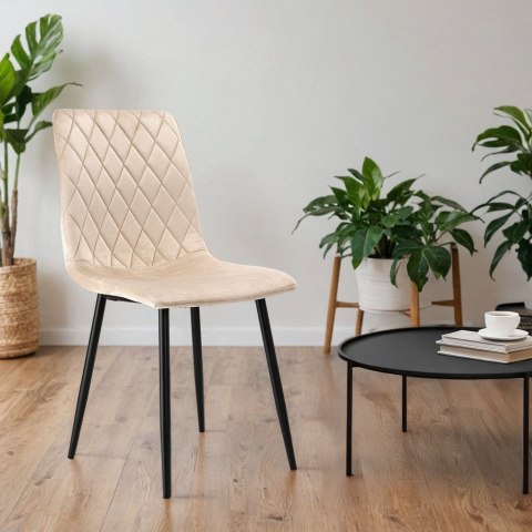 KRZESŁO TAPICEROWANE DEXTER BEŻOWE VELVET