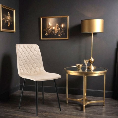 KRZESŁO TAPICEROWANE DEXTER BEŻOWE VELVET