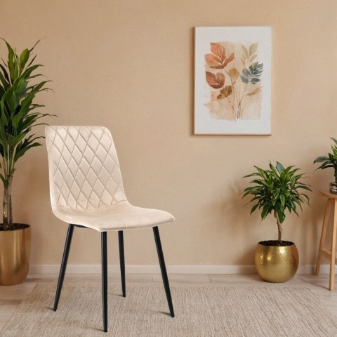 KRZESŁO TAPICEROWANE DEXTER BEŻOWE VELVET